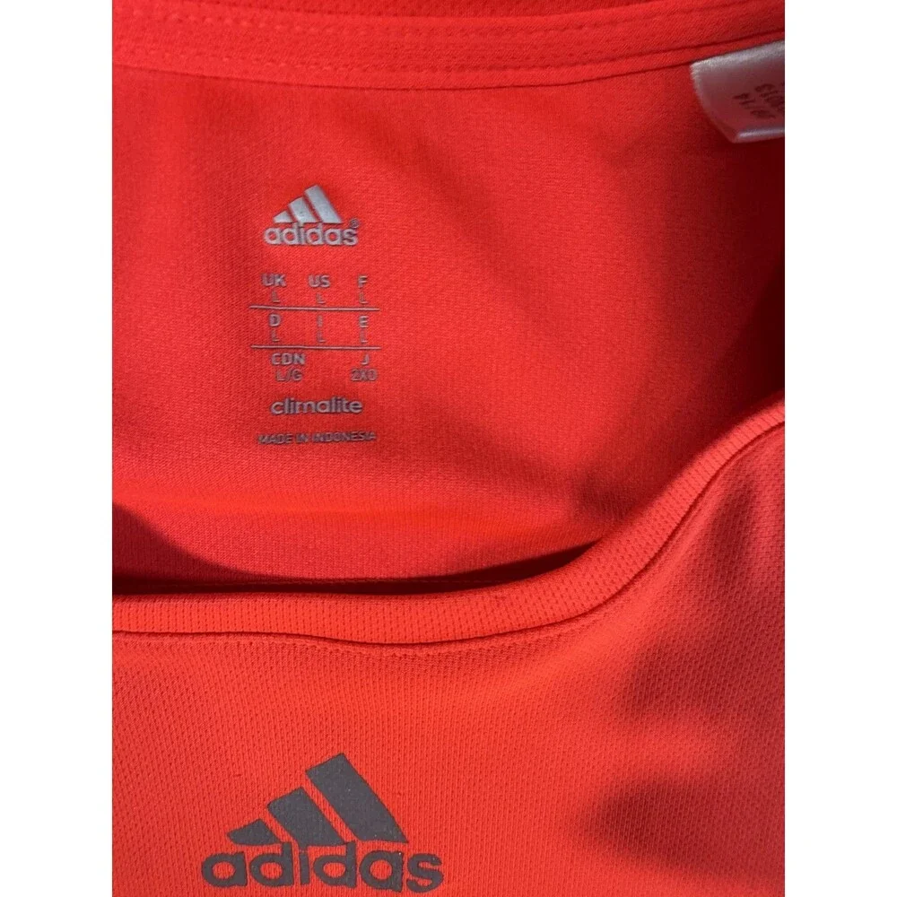 Adidas Running Men’s T-Shirt Neon Orange Reflective Athletic Size Large